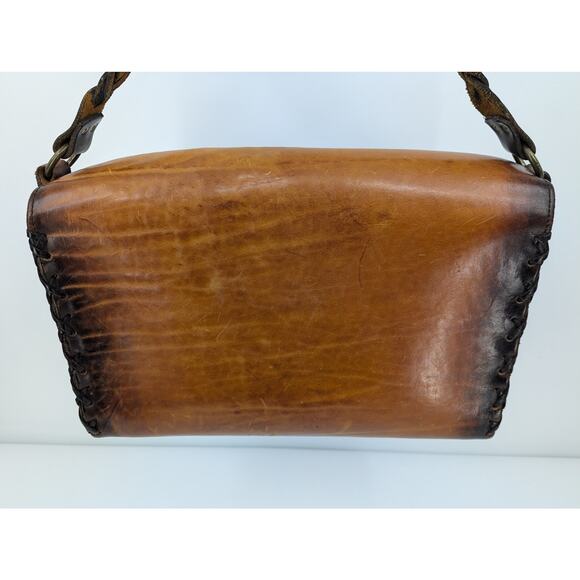 Vintage Hand Made Rustic Leather Laptop Messenger Bag With Working Lock & Key - Picture 3 of 12